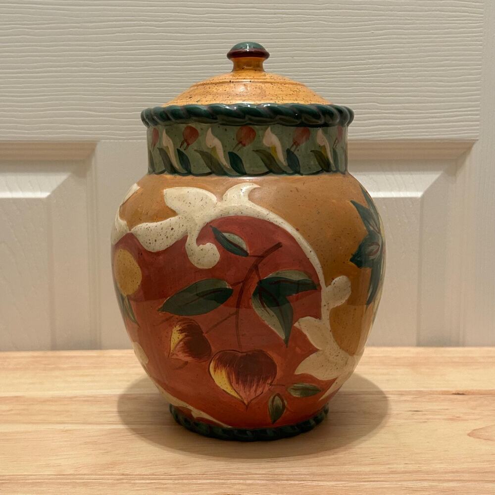 Certified International "Fruit Harvest" Ceramic Canister by Pamela Gladding
